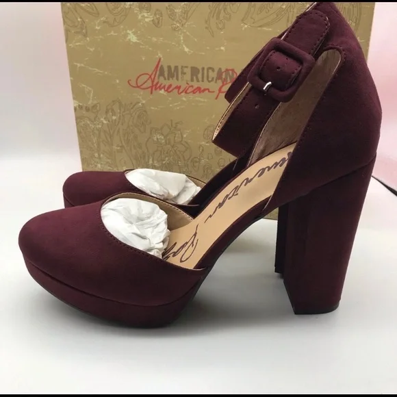 American Rag Plum suede ankle strap heels 8.5 - Picture 2 of 4